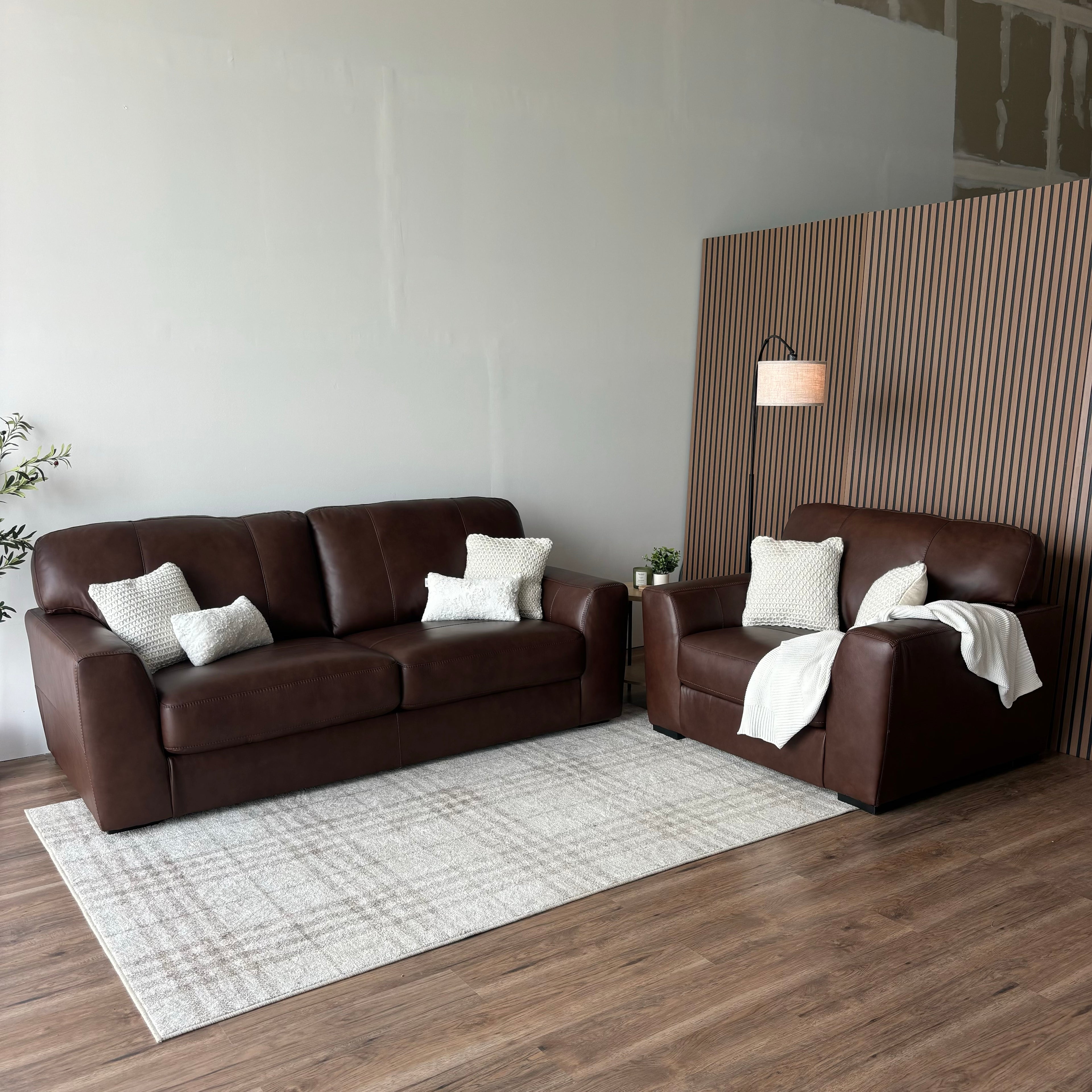 Ashley Mossano Leather Sofa & Oversized Chair Set