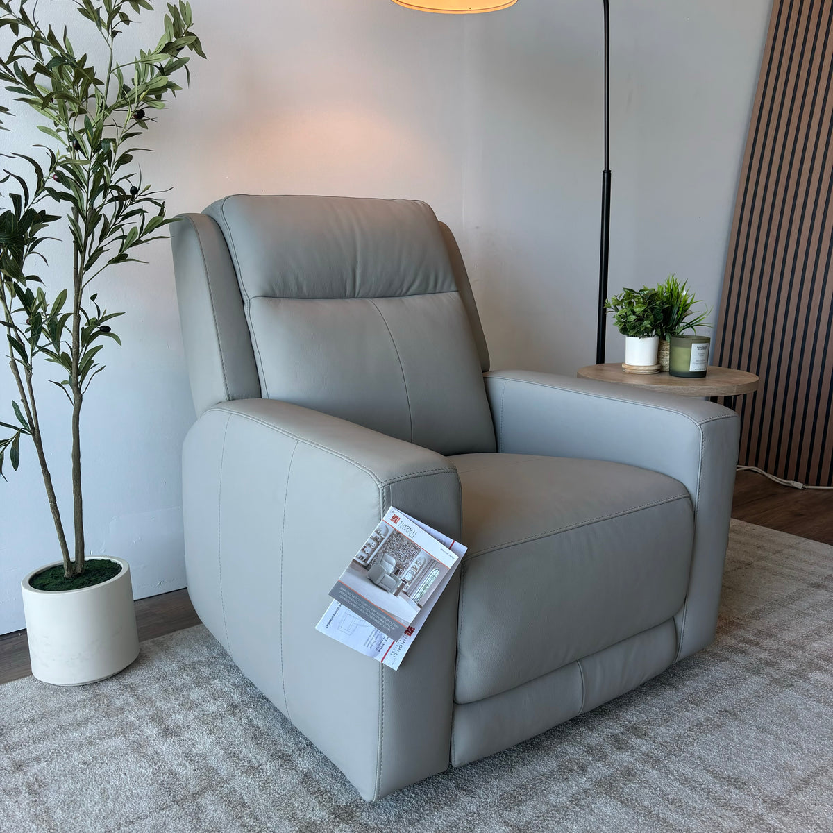 Brand New Wren Dual Power Leather Recliner