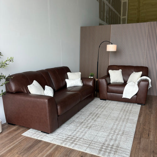 Ashley Mossano Leather Sofa & Oversized Chair Set