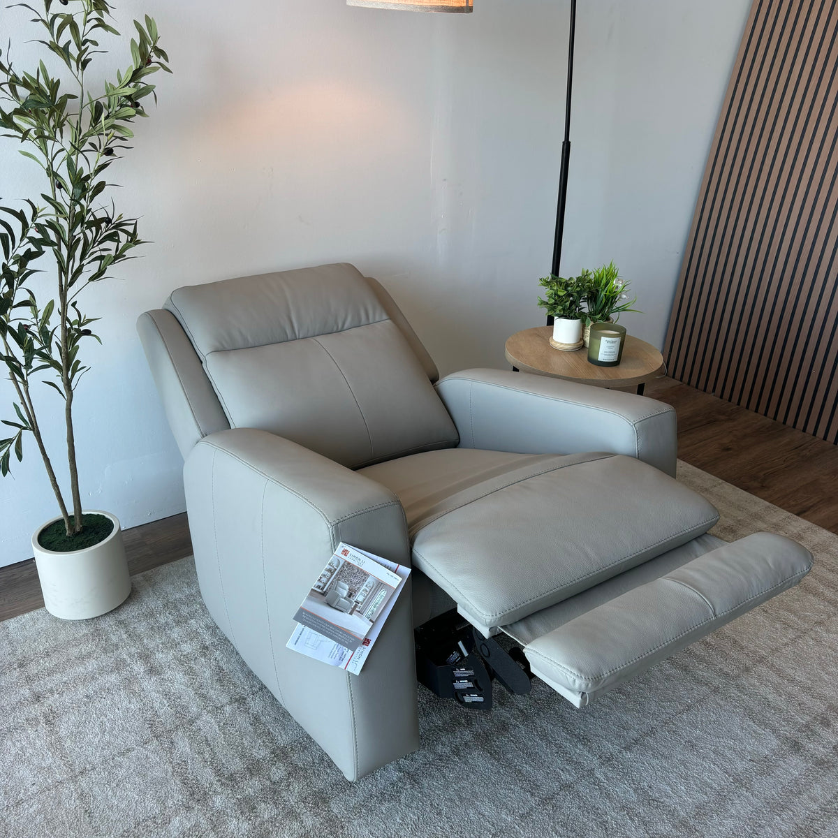 Brand New Wren Dual Power Leather Recliner