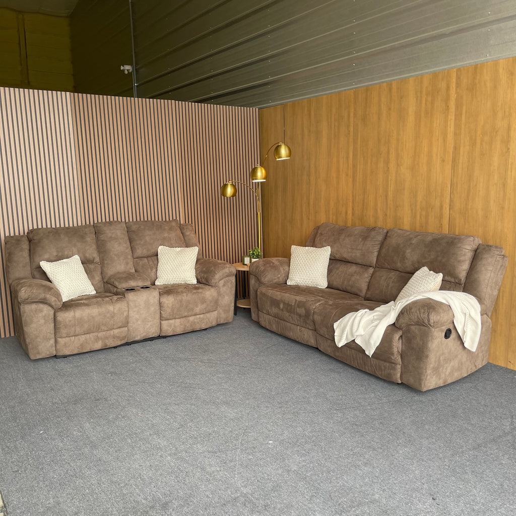 Ashley Sofa & Loveseat Manual Reclining Set
