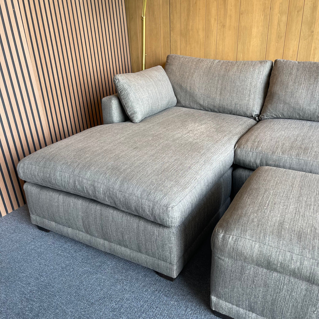 Rowe Furniture Sectional Couch with an Ottoman