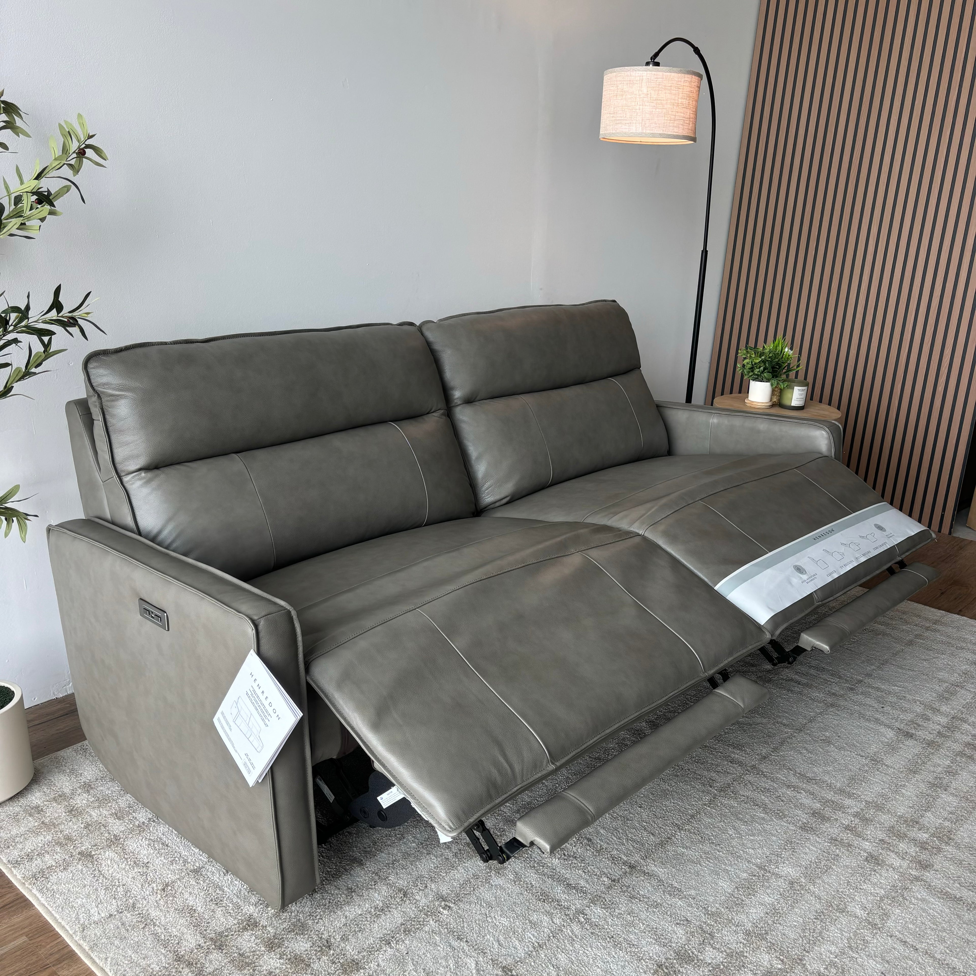 Henredon Keira Top-Grain Leather Power Reclining Sofa