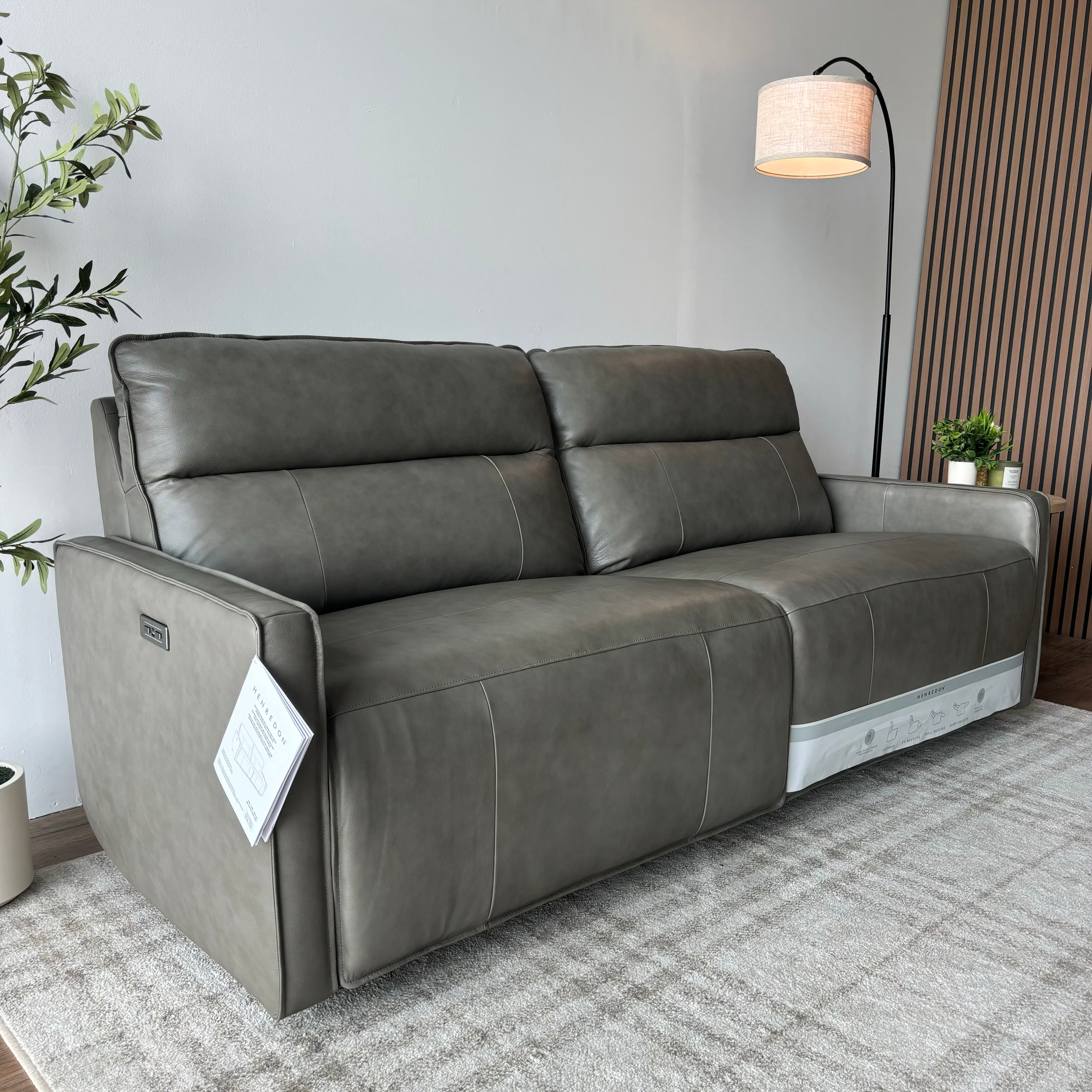 Henredon Keira Top-Grain Leather Power Reclining Sofa
