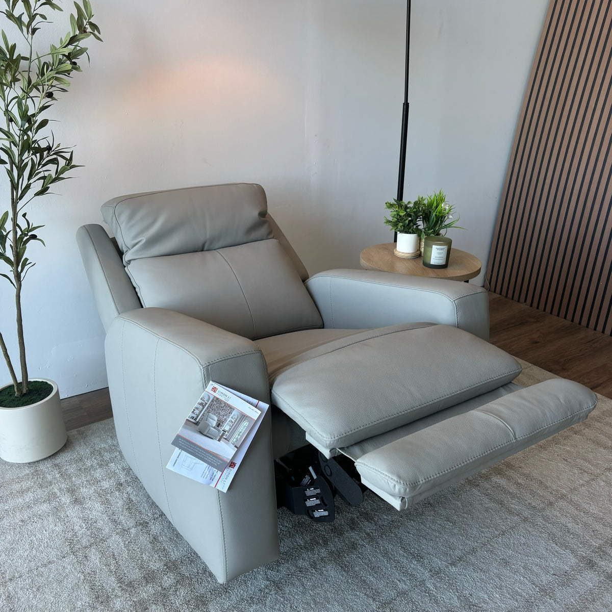 Brand New Wren Dual Power Leather Recliner