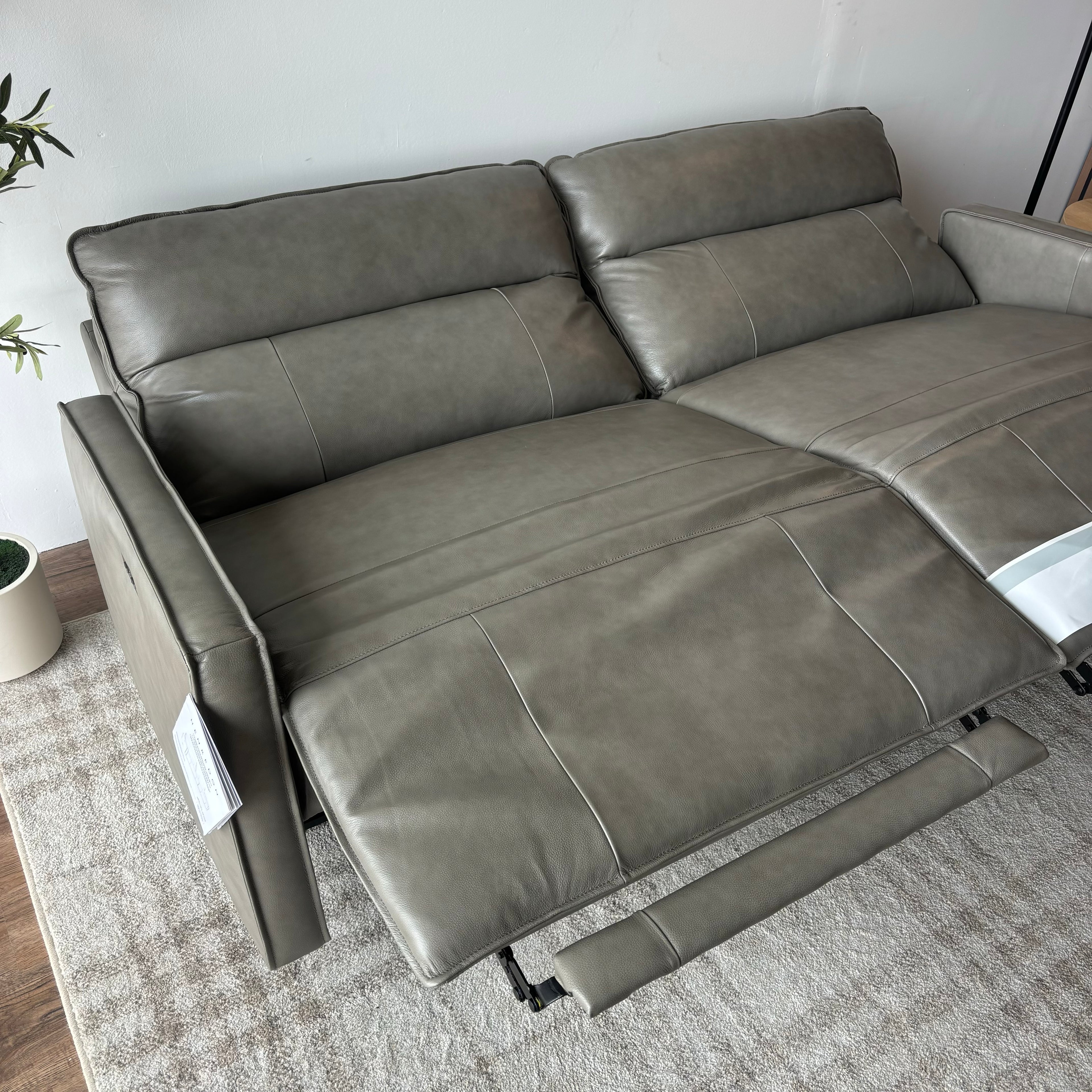 Henredon Keira Top-Grain Leather Power Reclining Sofa
