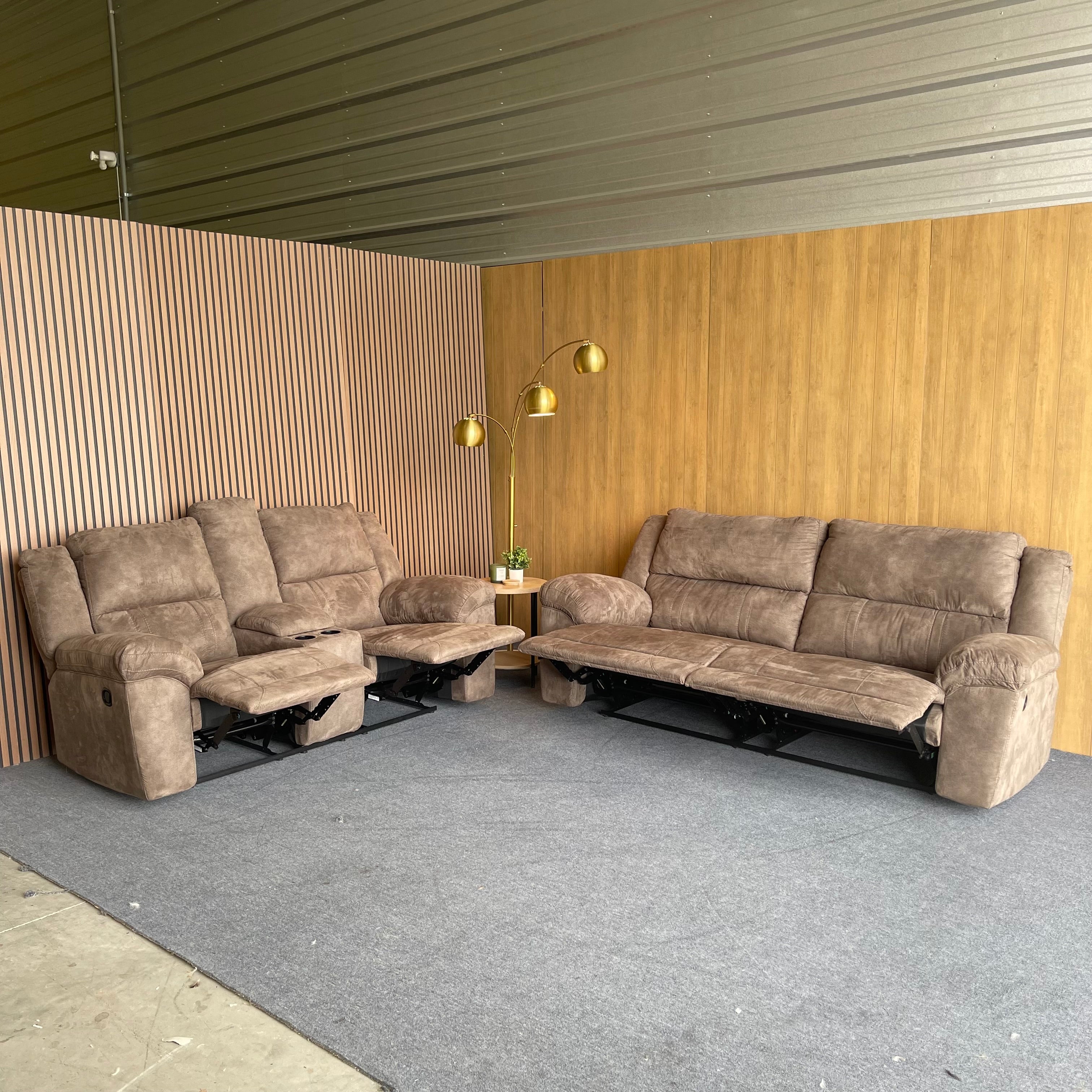Ashley Sofa & Loveseat Manual Reclining Set
