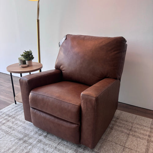 Ashley Bolsena Leather Rocker Recliner — Caramel Brown
