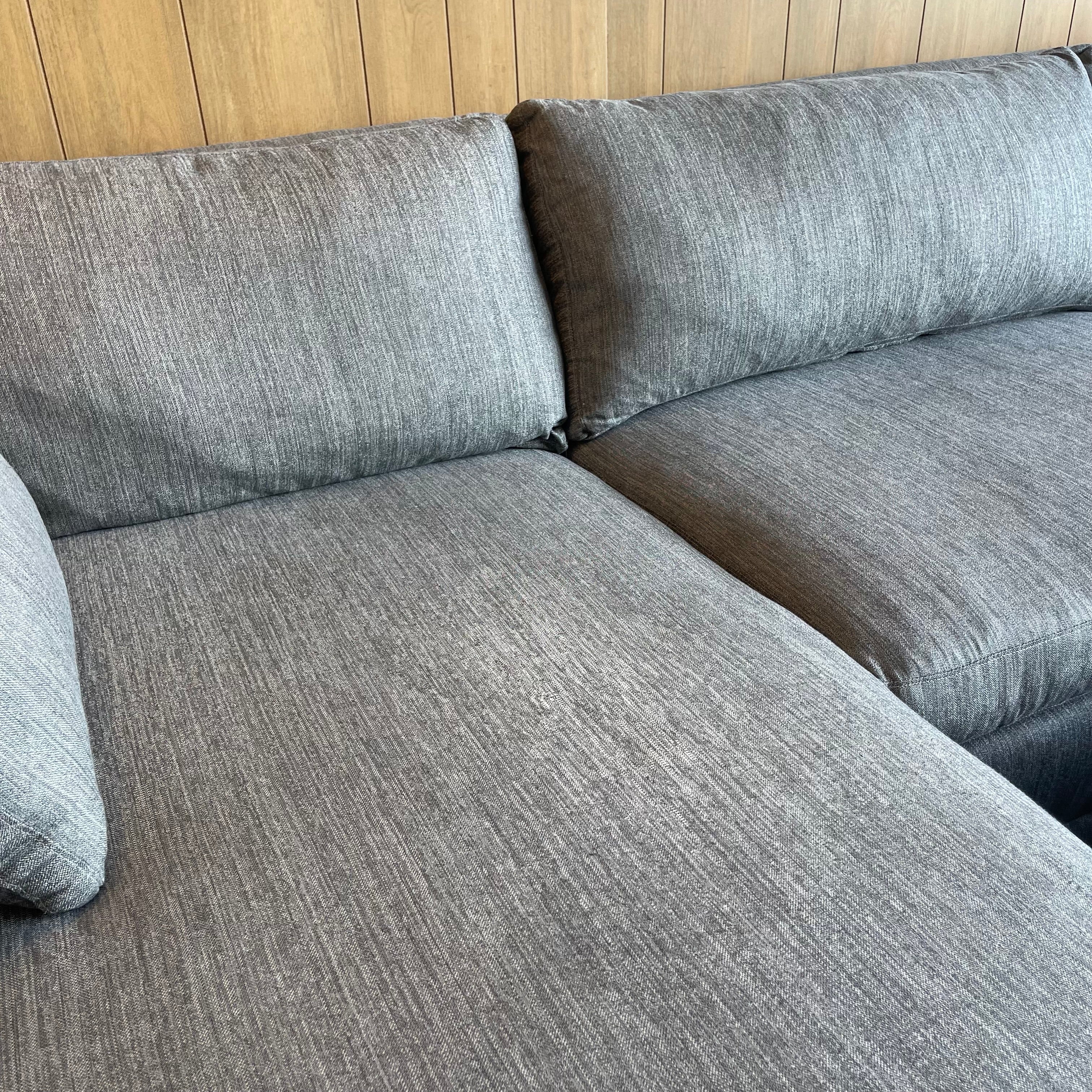 Rowe Furniture Sectional Couch with an Ottoman