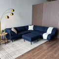 Burrow Field 6-Piece Modular Sectional + Ottoman — Navy Blue