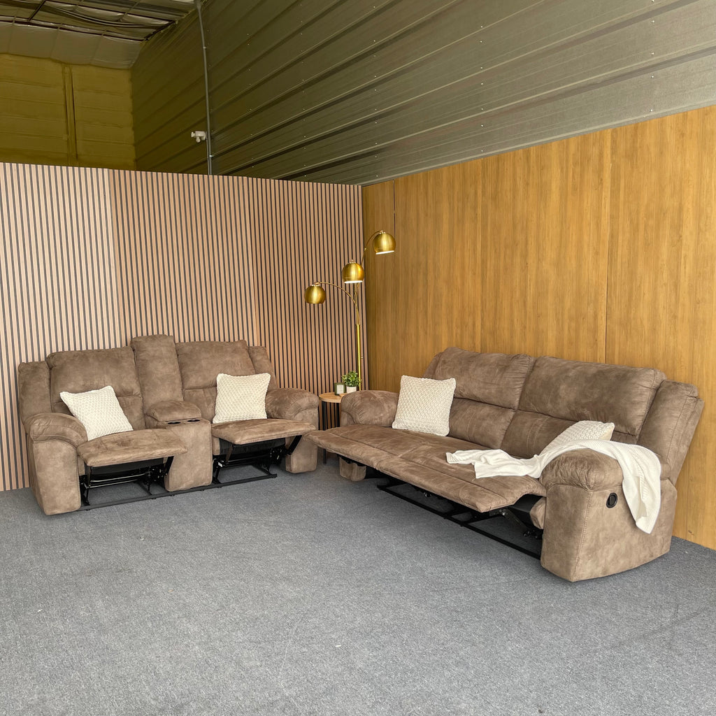 Ashley Sofa & Loveseat Manual Reclining Set