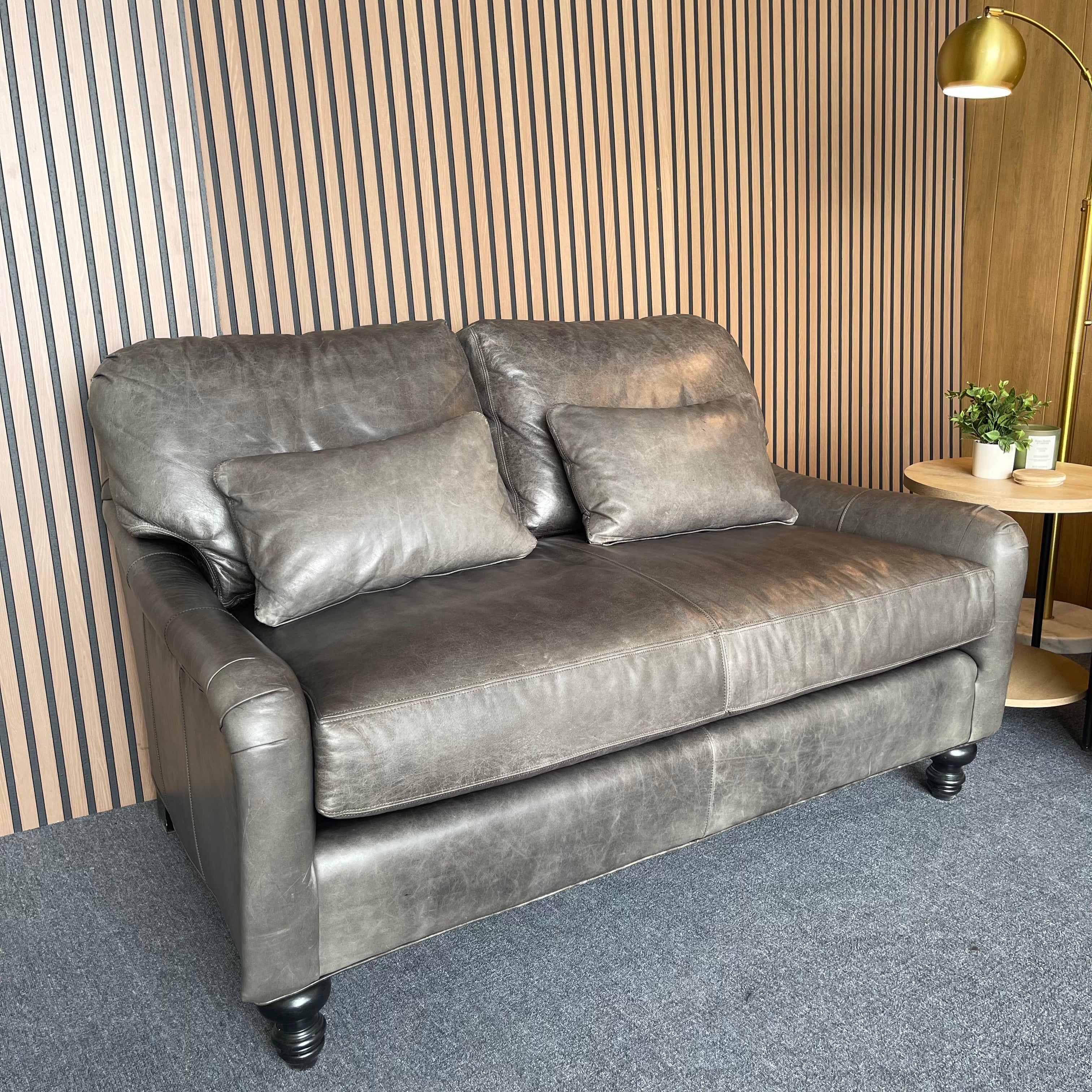 Restored Genuine Leather Sofa & Loveseat
