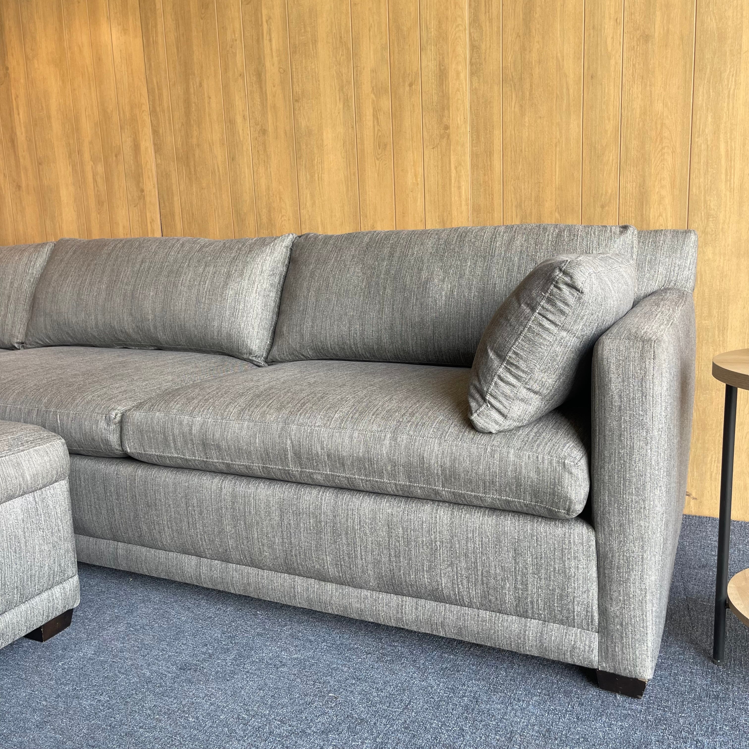 Rowe Furniture Sectional Couch with an Ottoman