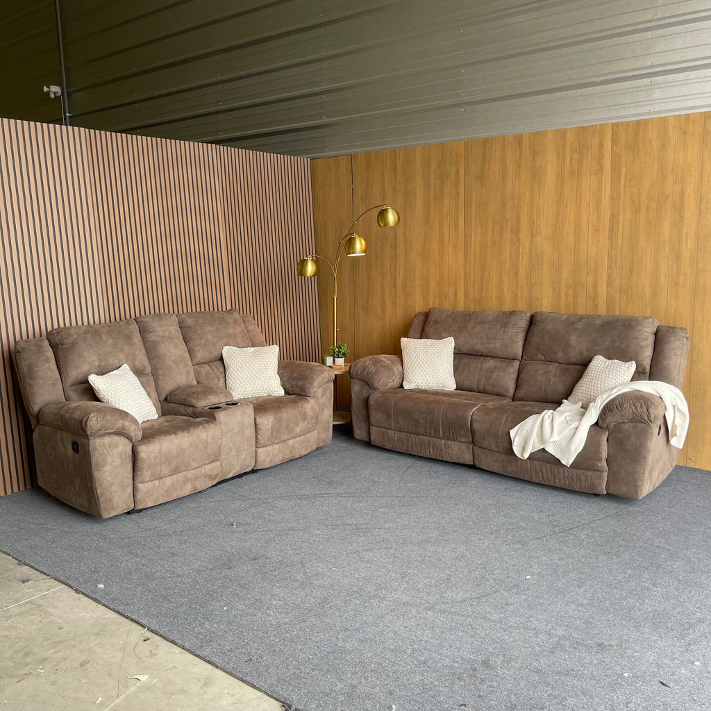 Ashley Sofa & Loveseat Manual Reclining Set