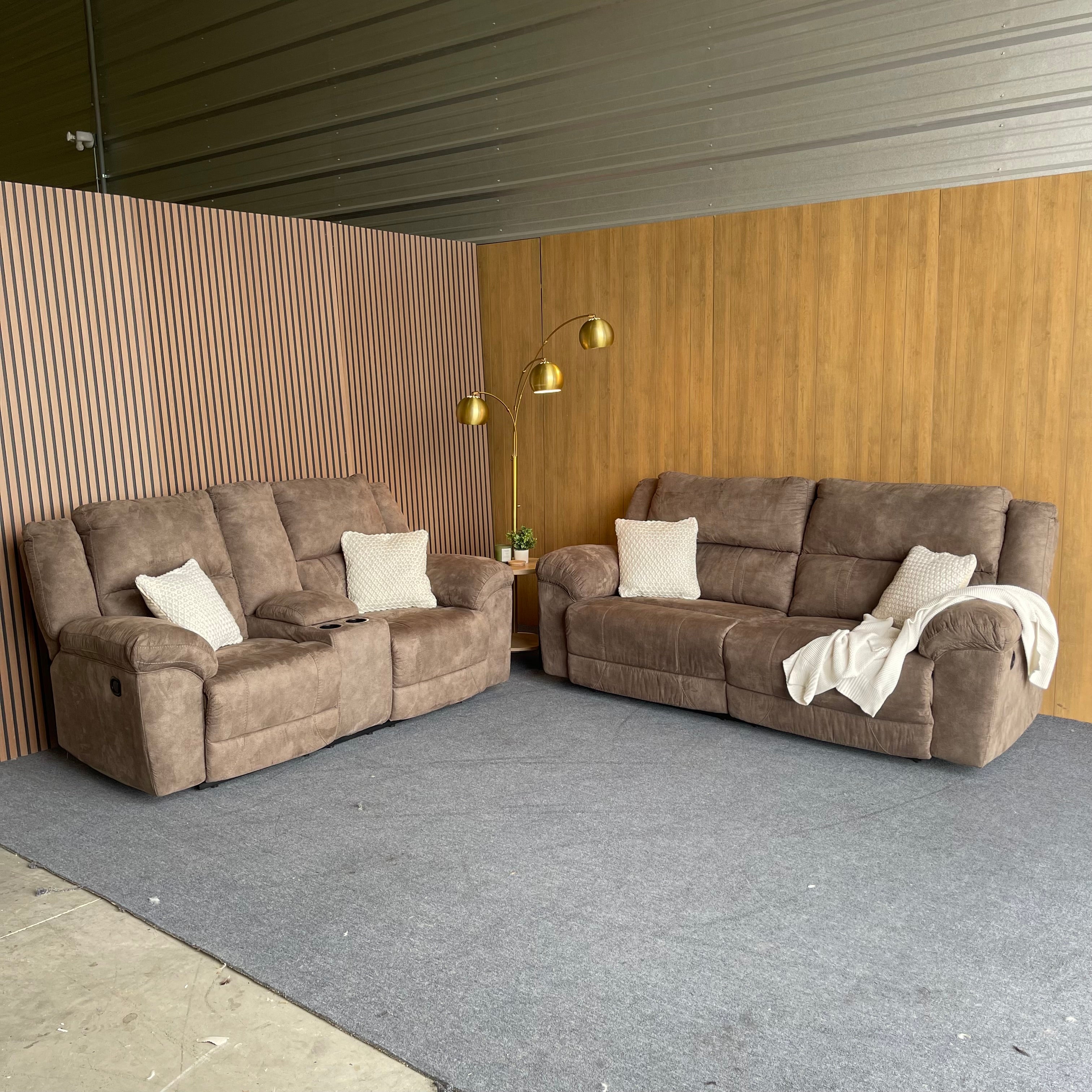 Ashley Sofa & Loveseat Manual Reclining Set