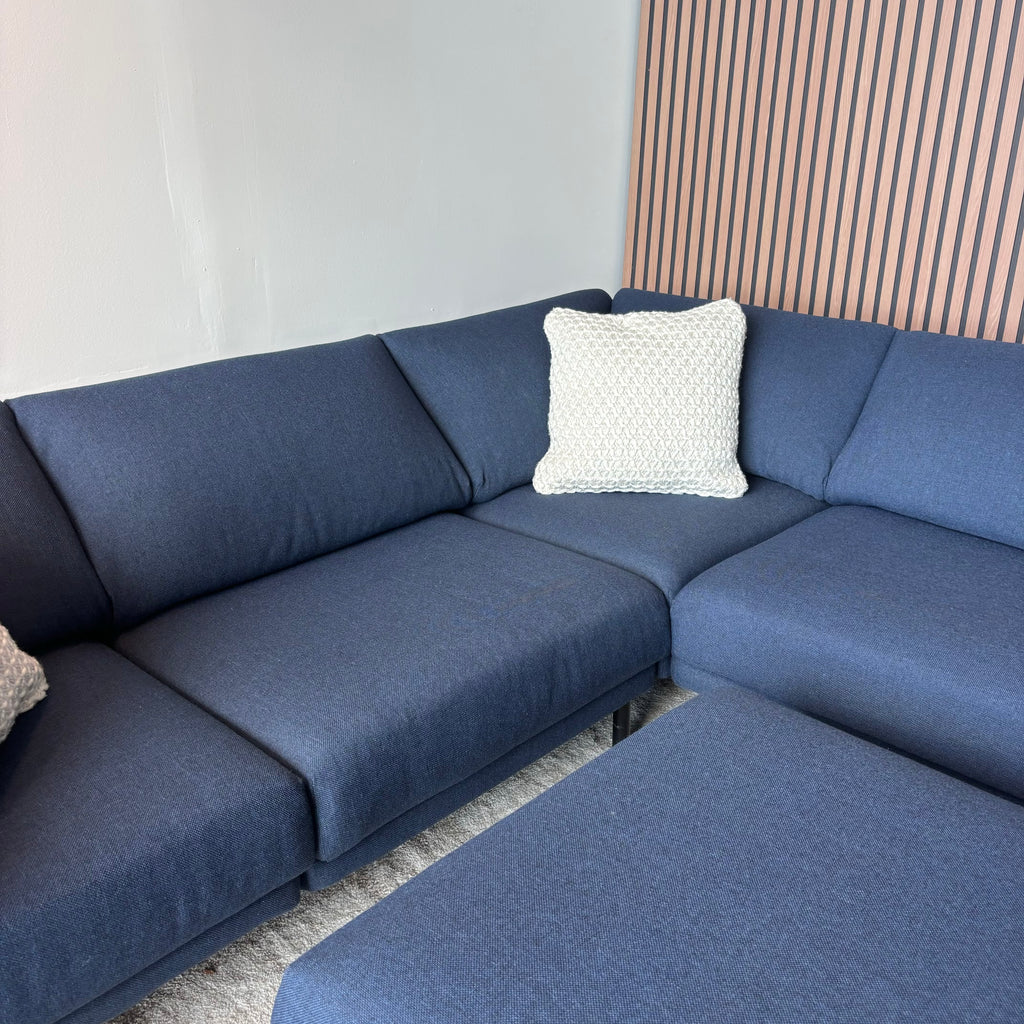 Burrow Field 6-Piece Modular Sectional + Ottoman — Navy Blue