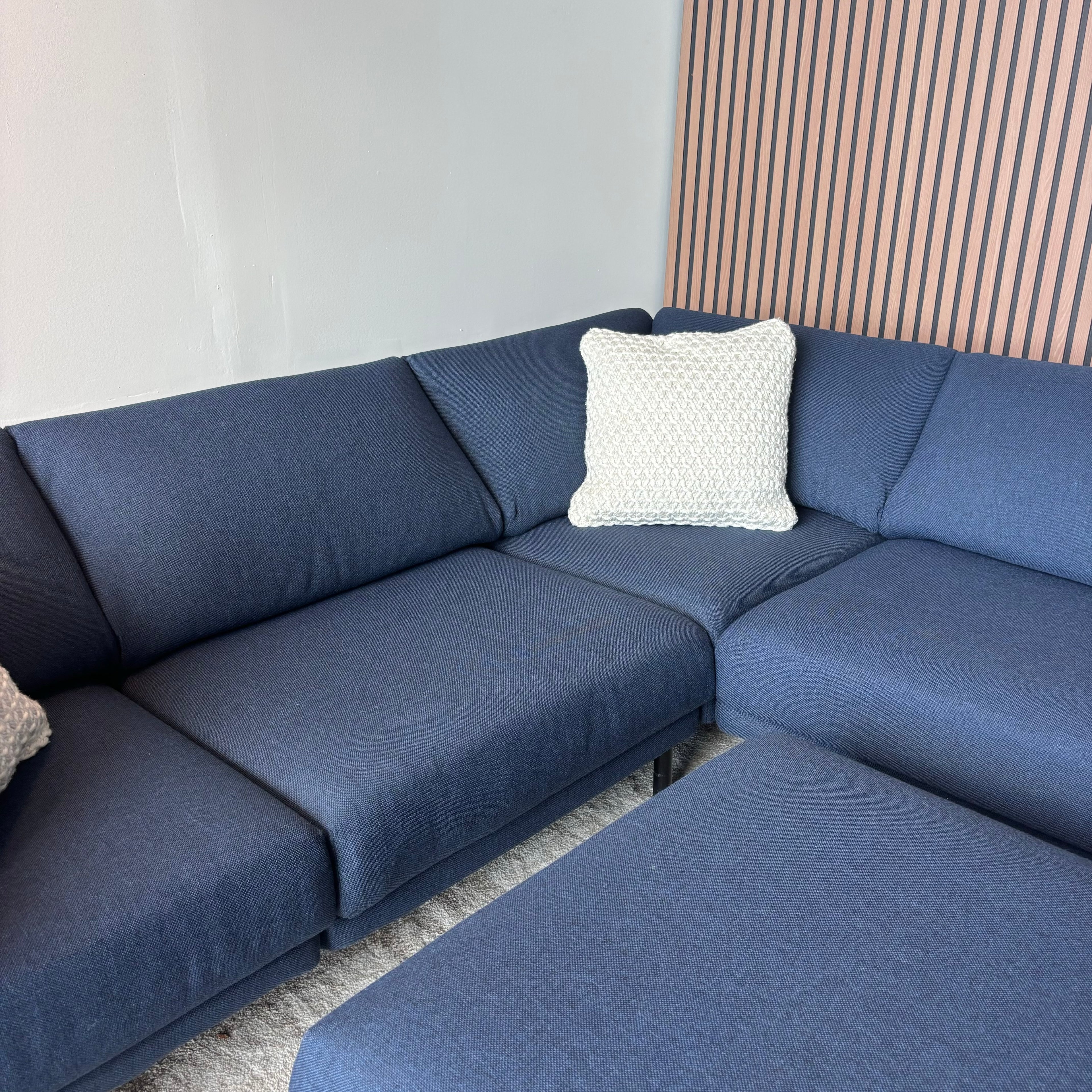 Burrow Field 6-Piece Modular Sectional + Ottoman — Navy Blue