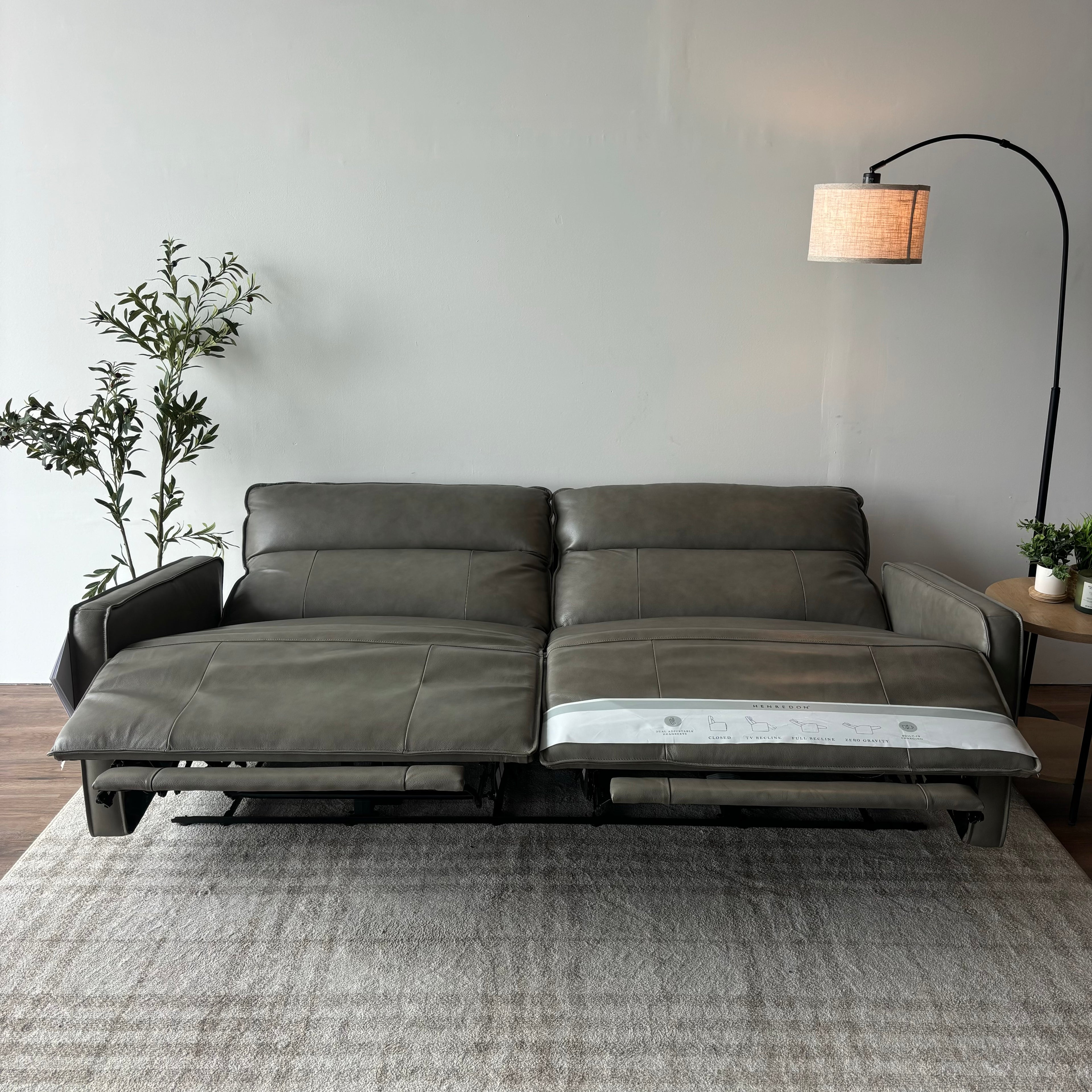 Henredon Keira Top-Grain Leather Power Reclining Sofa