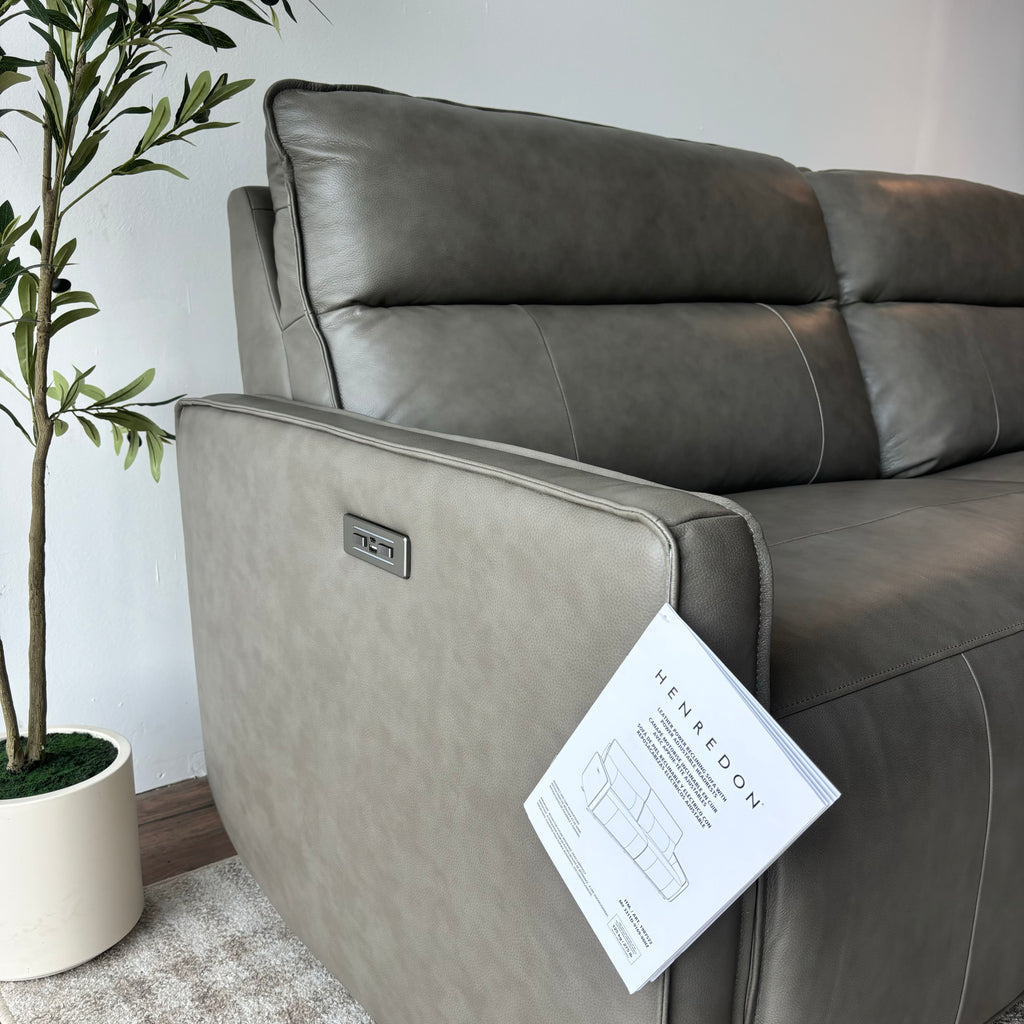 Henredon Keira Top-Grain Leather Power Reclining Sofa
