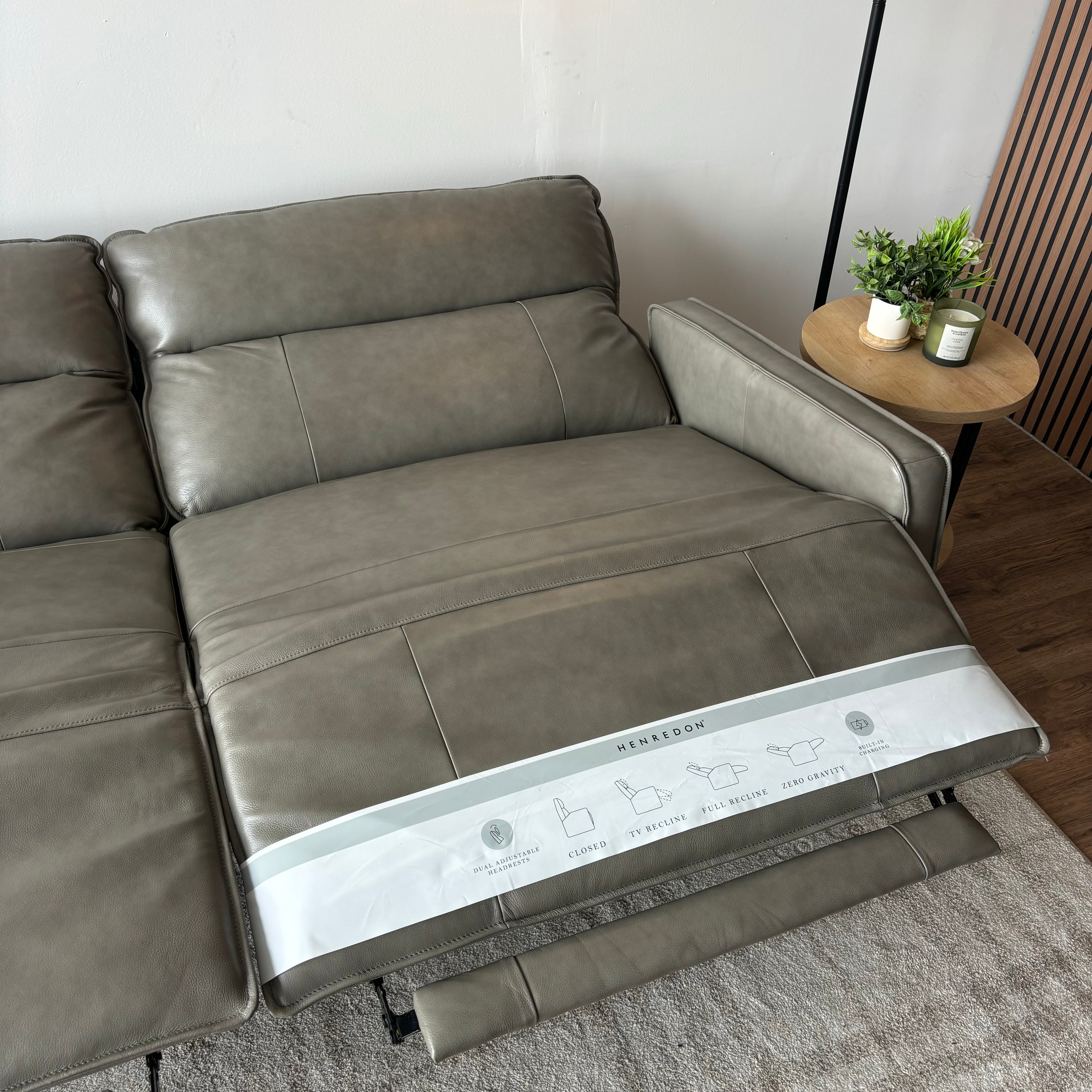 Henredon Keira Top-Grain Leather Power Reclining Sofa