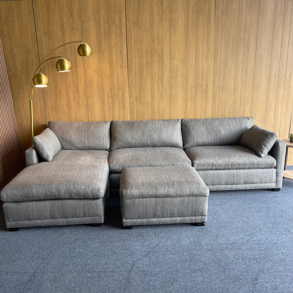 Rowe Furniture Sectional Couch with an Ottoman