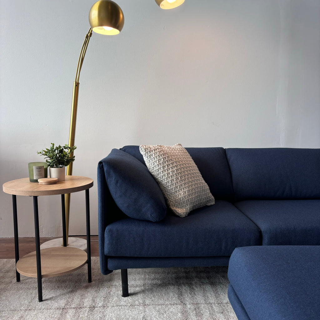 Burrow Field 6-Piece Modular Sectional + Ottoman — Navy Blue