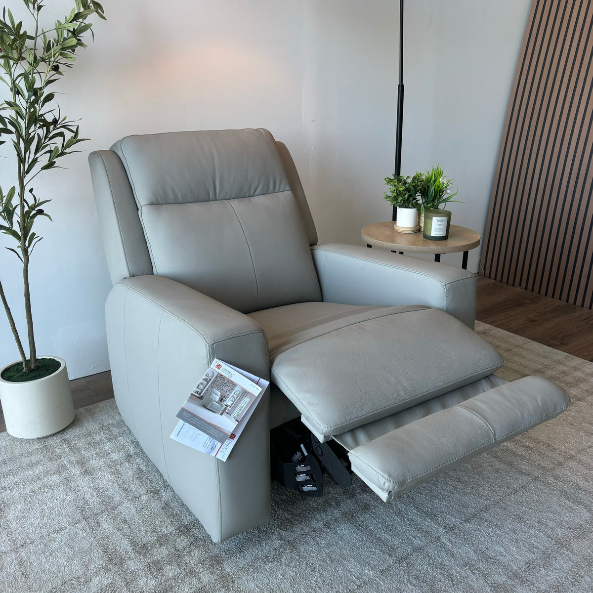 Brand New Wren Dual Power Leather Recliner