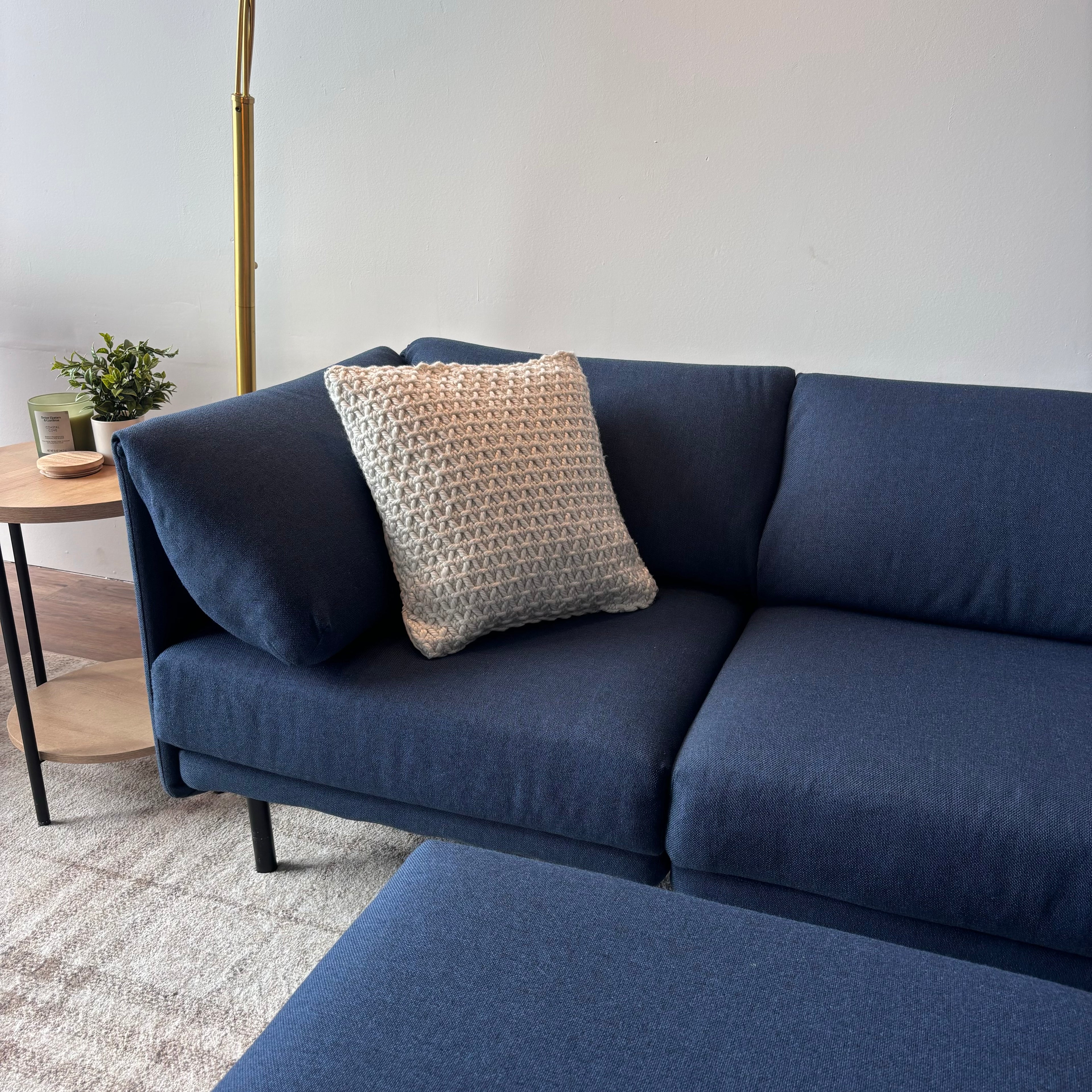 Burrow Field 6-Piece Modular Sectional + Ottoman — Navy Blue