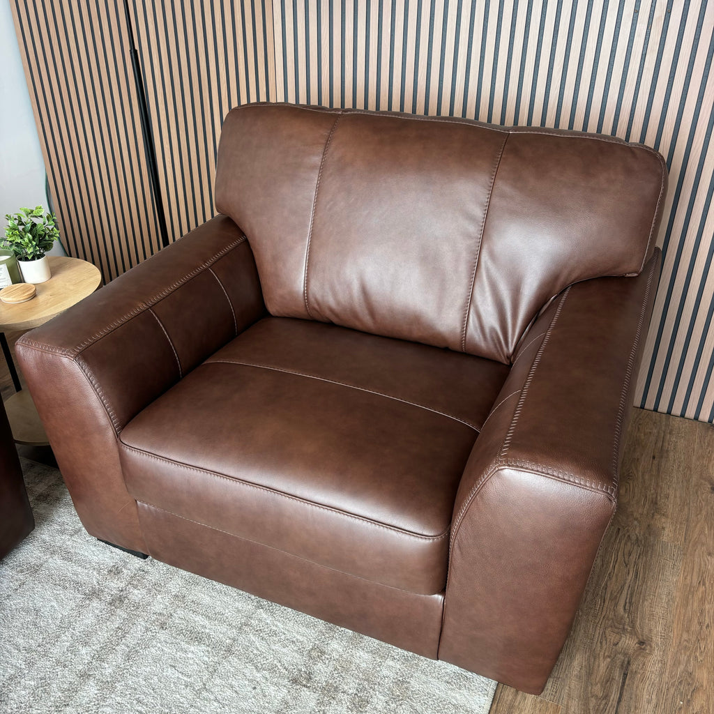Ashley Mossano Leather Sofa & Oversized Chair Set
