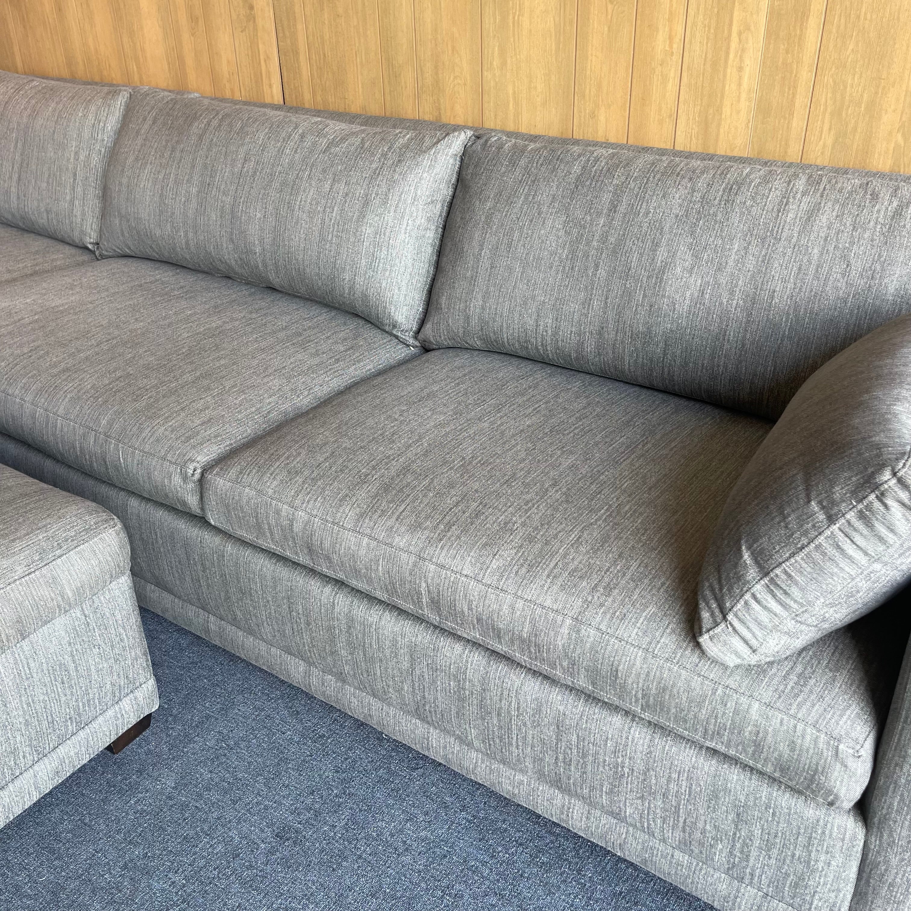 Rowe Furniture Sectional Couch with an Ottoman