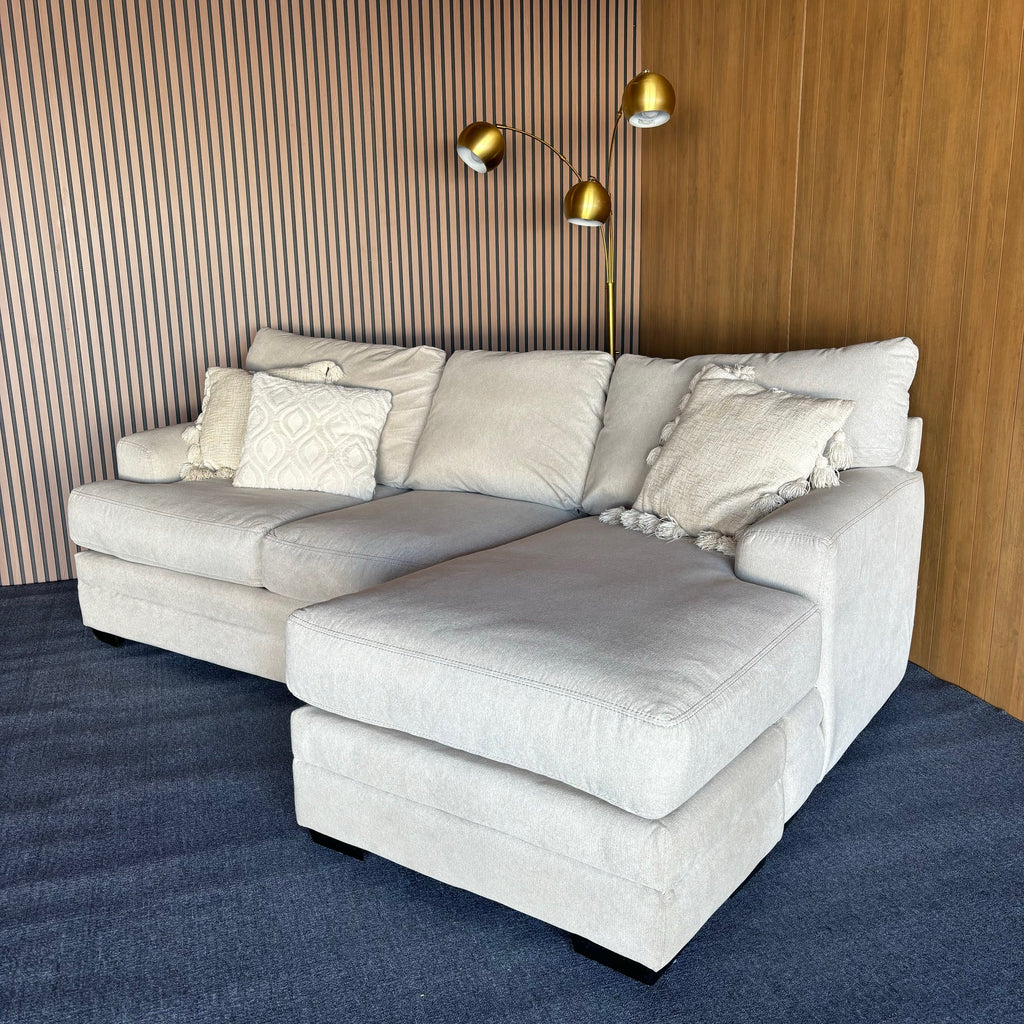 Large White Two-Piece Sectional Couch