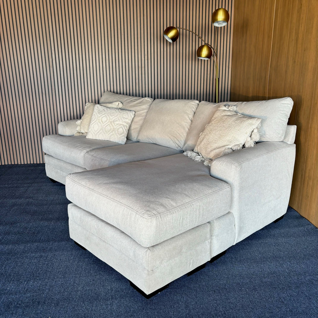 Large White Two-Piece Sectional Couch