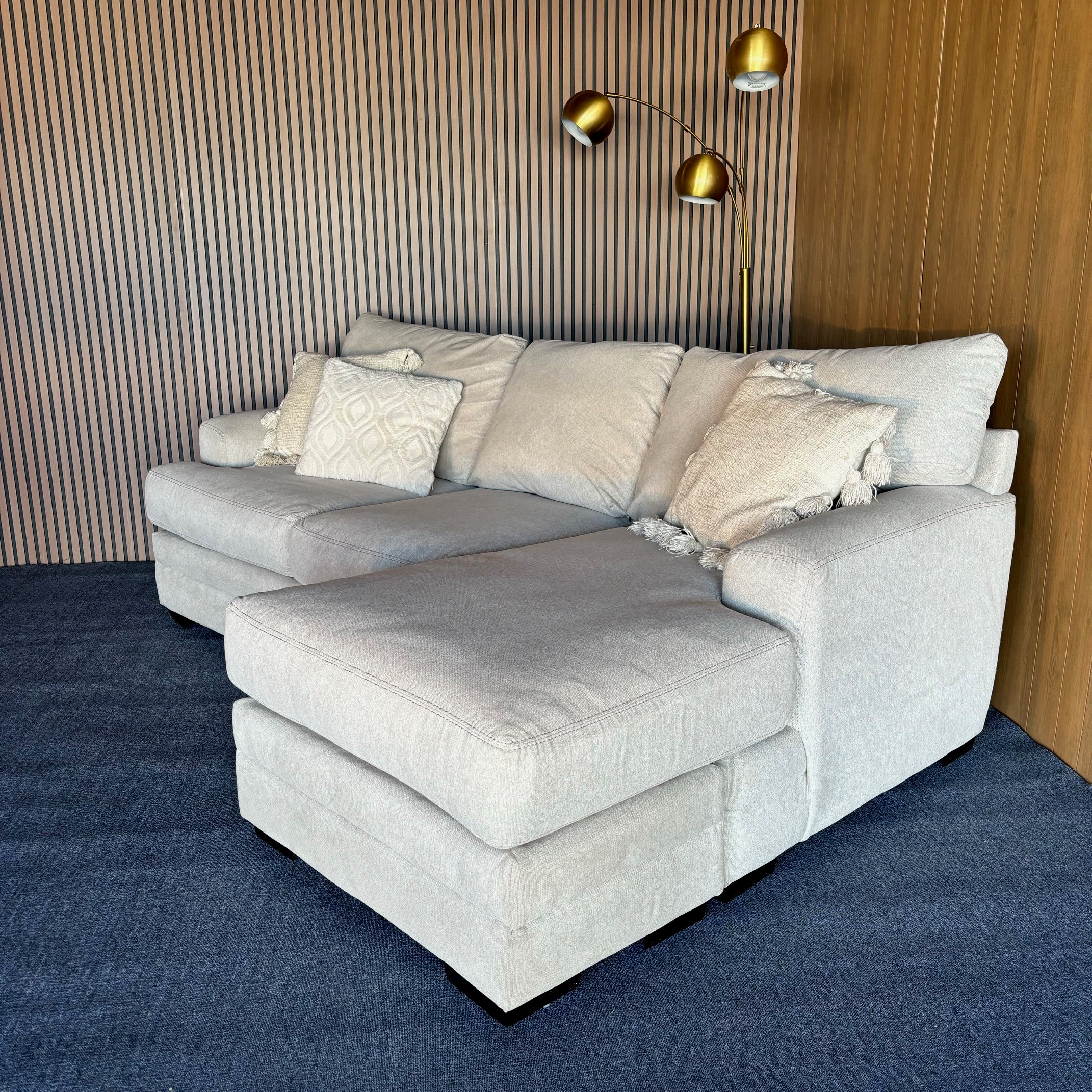 Large White Two-Piece Sectional Couch