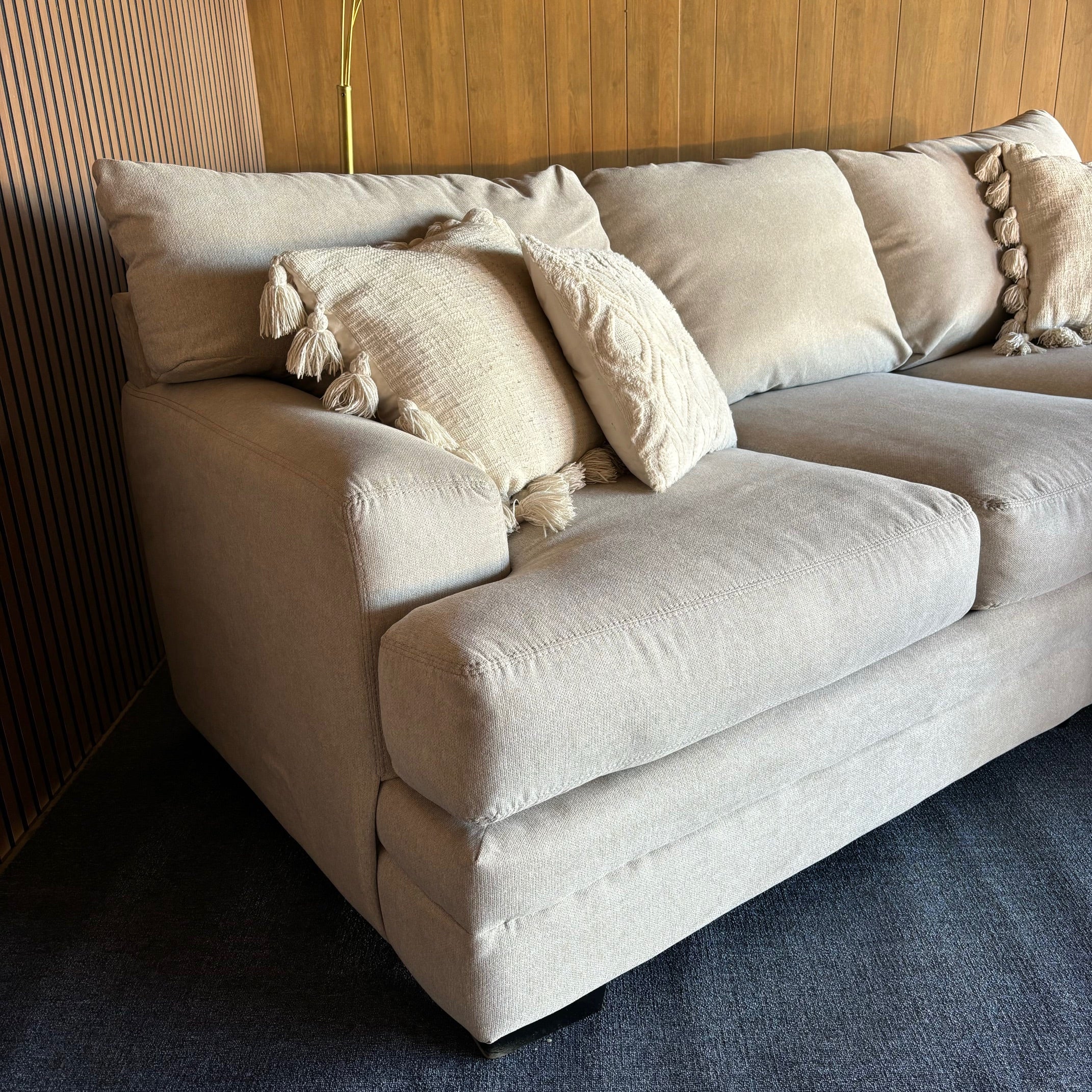Large White Two-Piece Sectional Couch