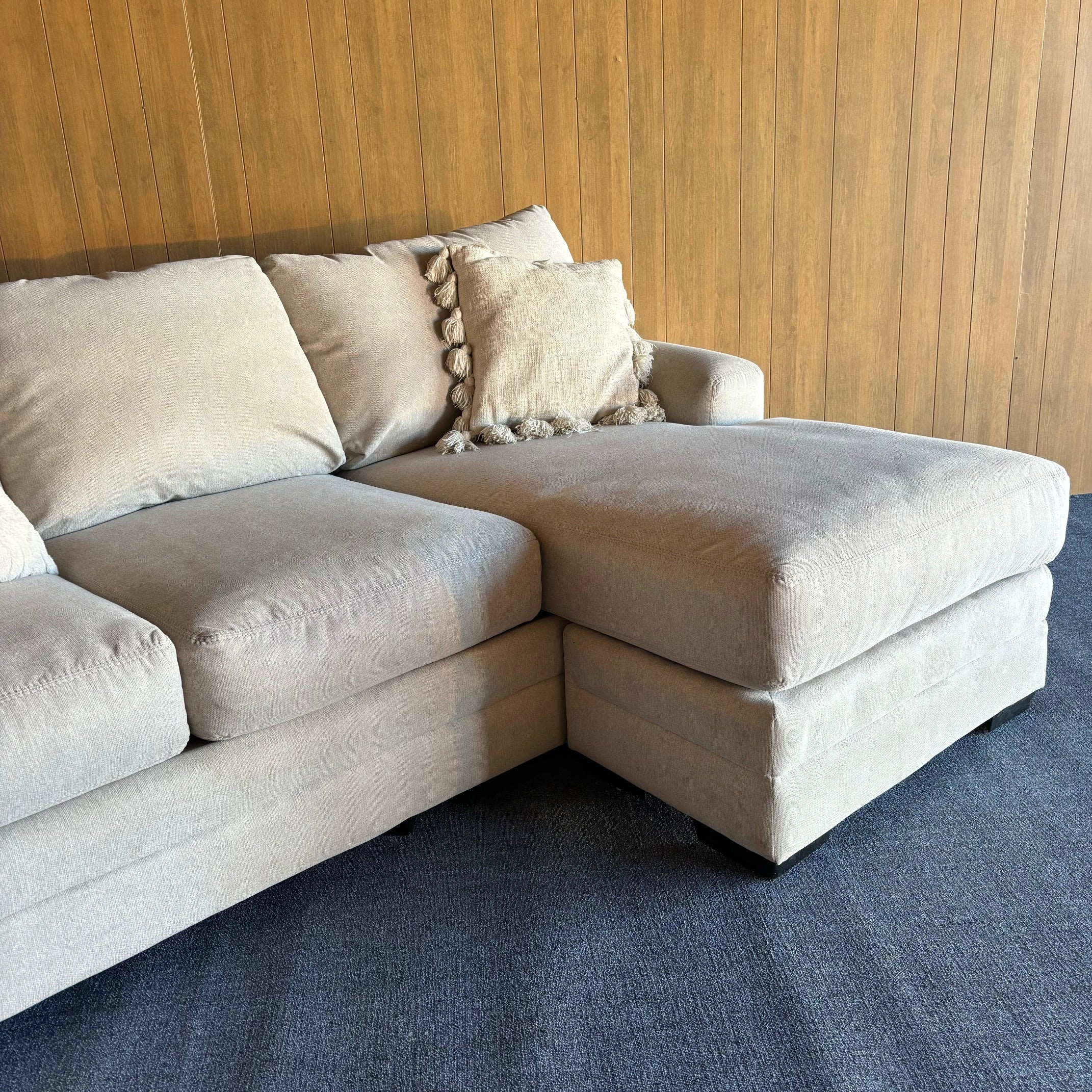 Large White Two-Piece Sectional Couch