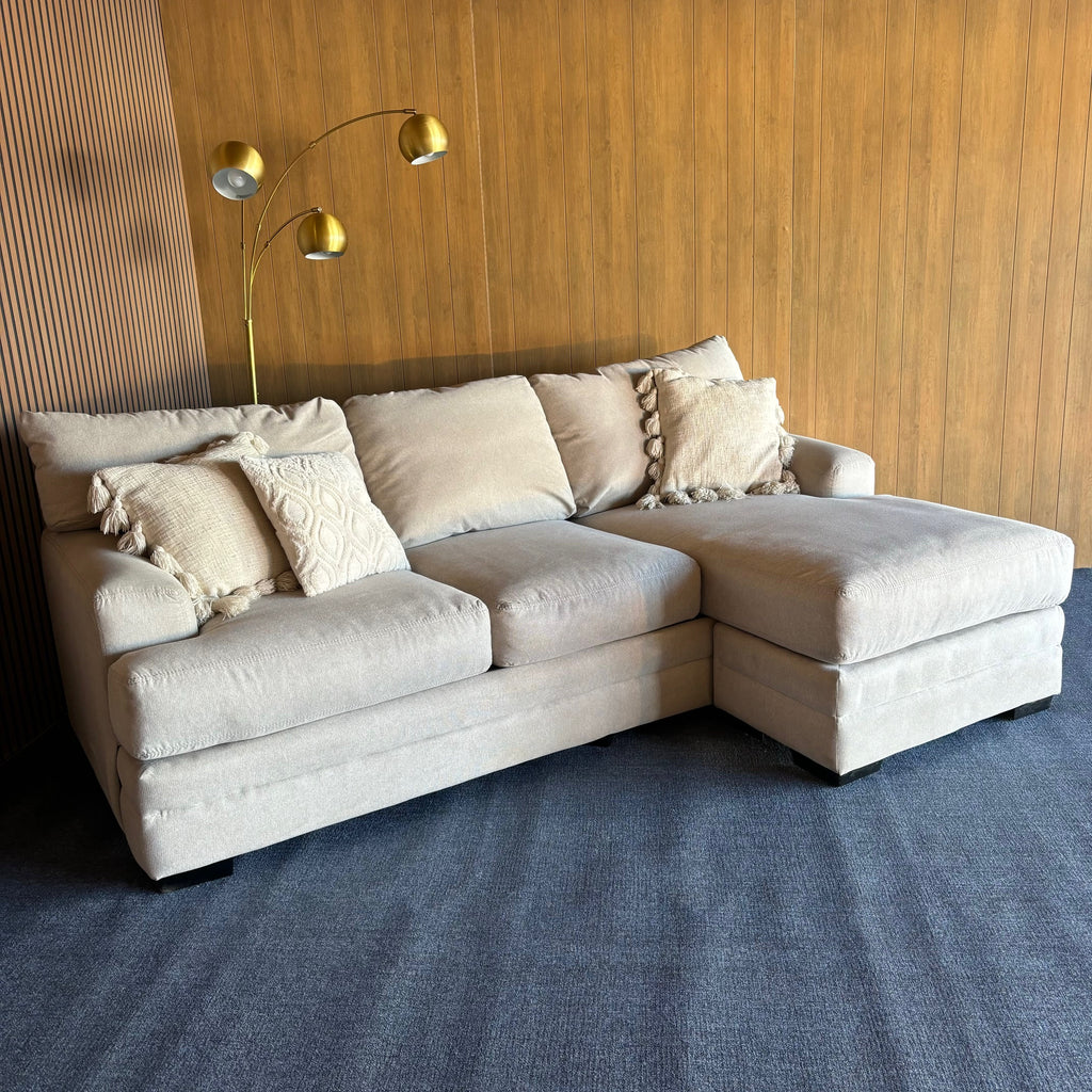 Large White Two-Piece Sectional Couch