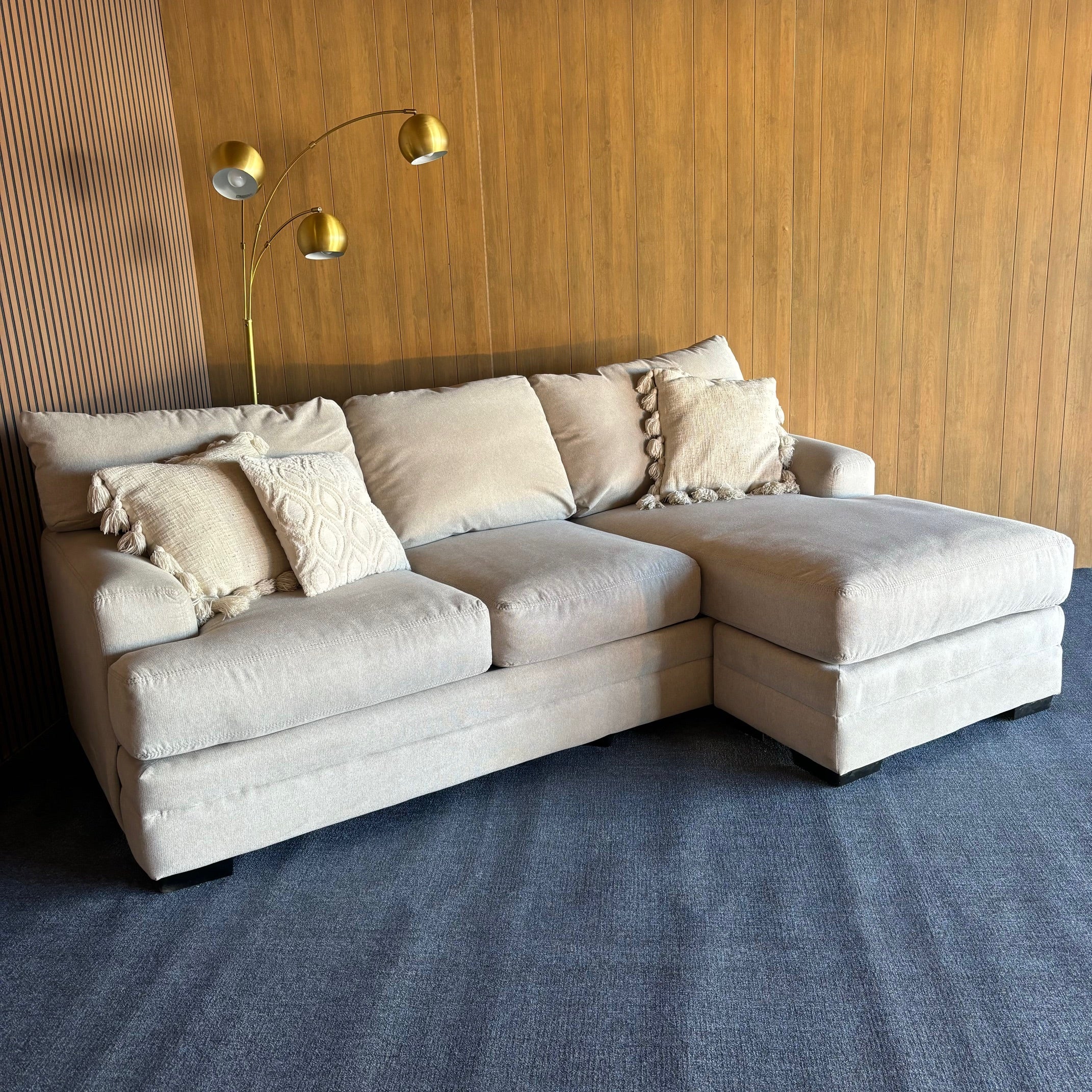 Large White Two-Piece Sectional Couch